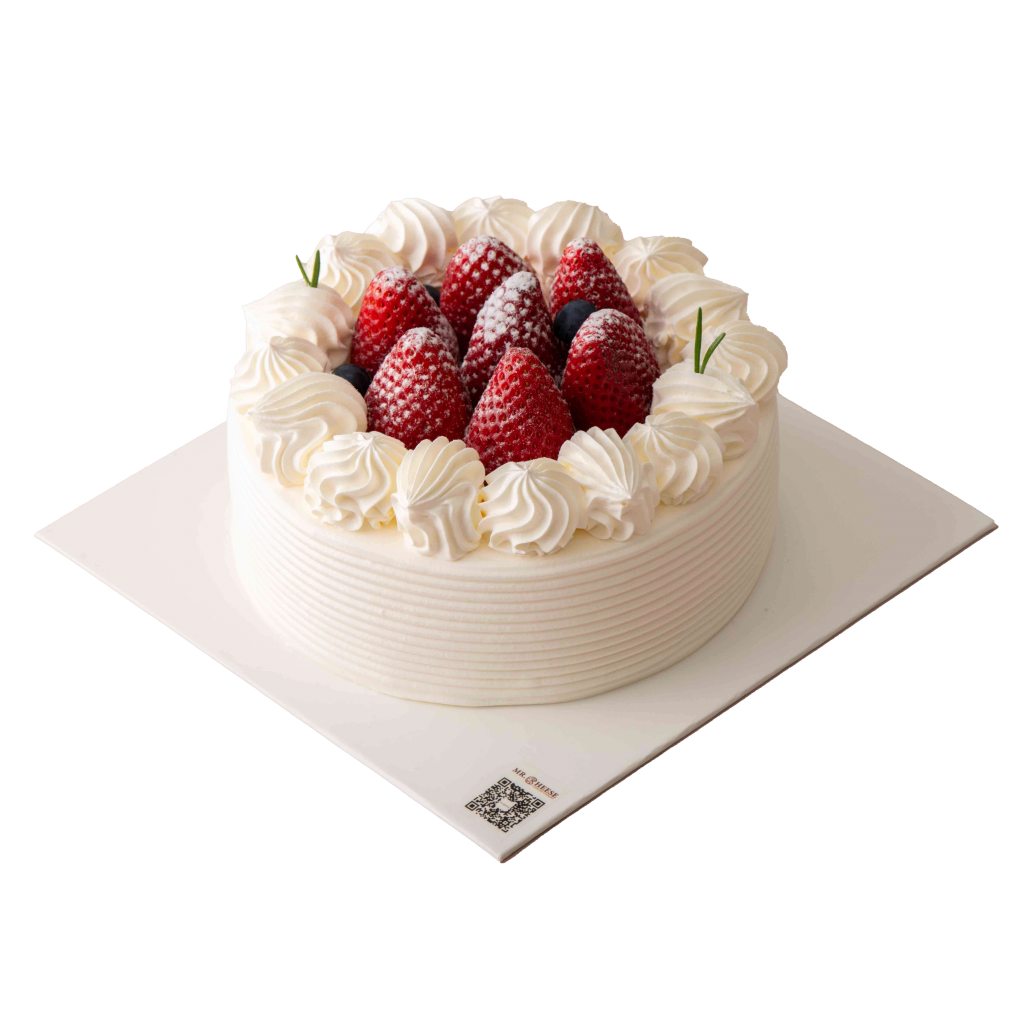 Round Strawberry Cake - Mr Cheese