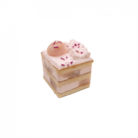 Lychee Rose Cake Slice