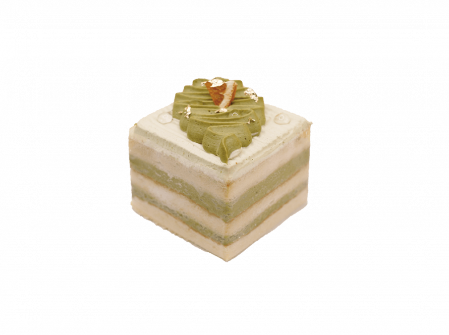 Matcha Yuzu Cake Slice